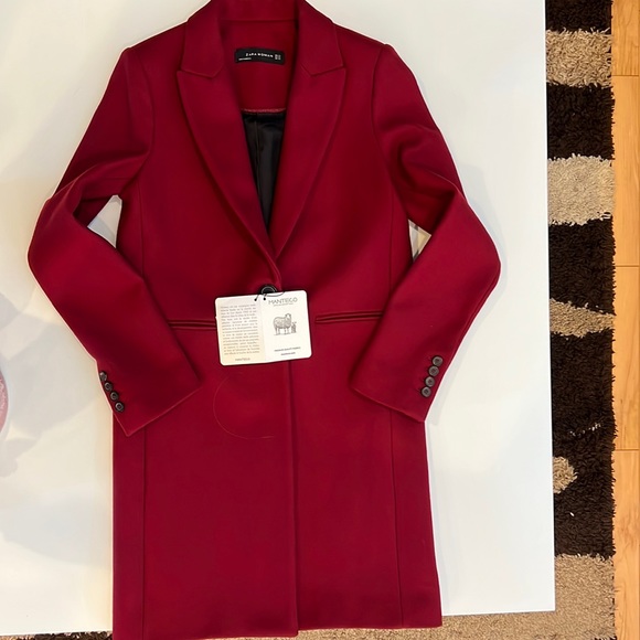 Zara Jackets & Blazers - Zara burgundy coat wool blend premium quality fabrics by Manteco